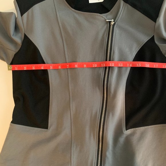 New Attitudes by Renee Gray And Black Zippered Jacket Size Large - Picture 8 of 13
